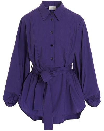 P.A.R.O.S.H. Belted Shirt - Purple