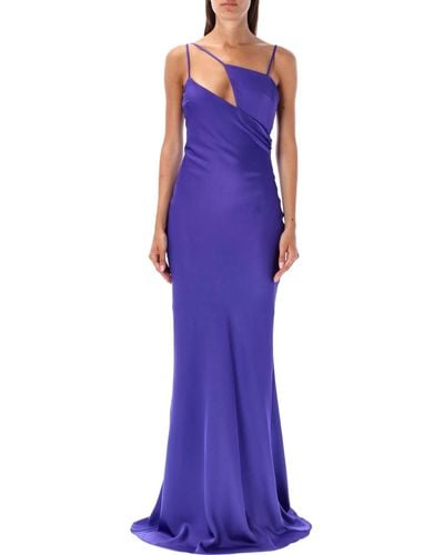 The Attico Melva Vivid Long Dress - Purple