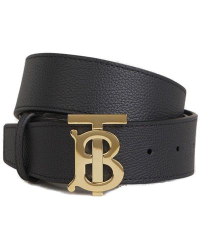 Burberry Logo Buckled Reversible Belt - Black