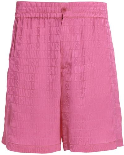 Moschino Monogram Silk And Viscose Shorts - Pink