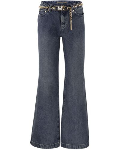 Michael Kors Denim Flair Jeans With Belt - Blue