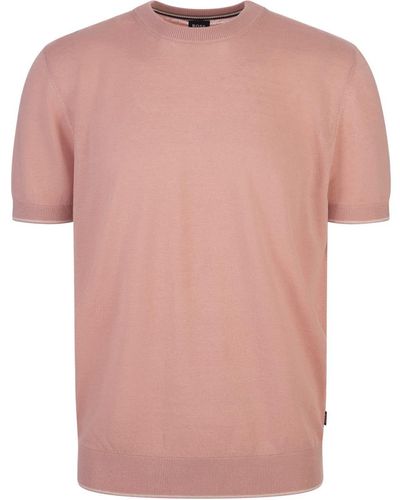 BOSS Light Linen Blend Sweater - Pink