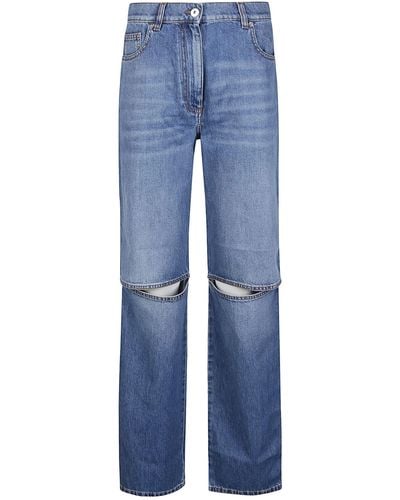 JW Anderson Cut Out Knee Bootcut Jeans - Blue