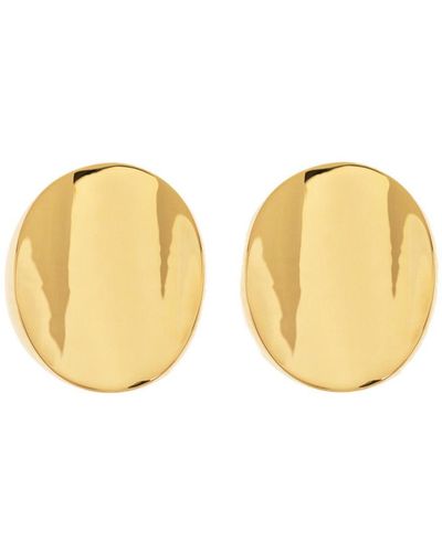 Saint Laurent Brass Clip-on Earrings, - Yellow