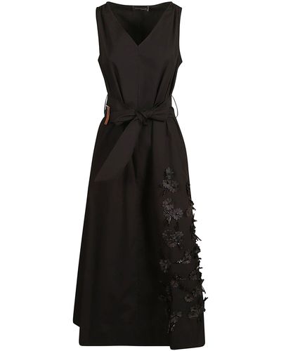 Lorena Antoniazzi Floral Sleeveless Dress - Black