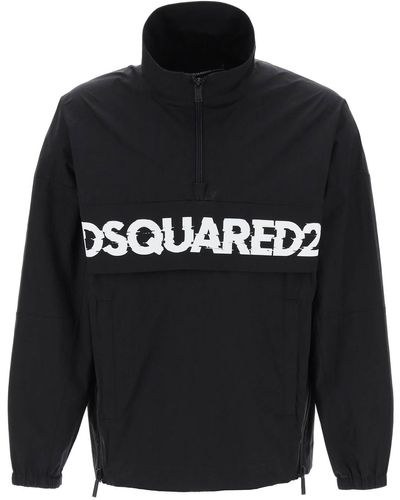 DSquared² Anorak With Logo Print - Black