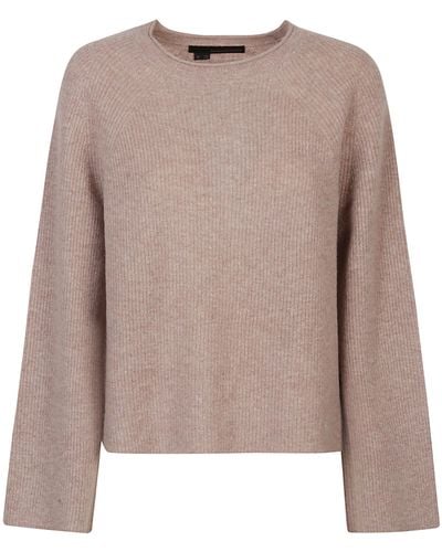 360cashmere Sophie Trapeze Round Neck Sweater - Brown