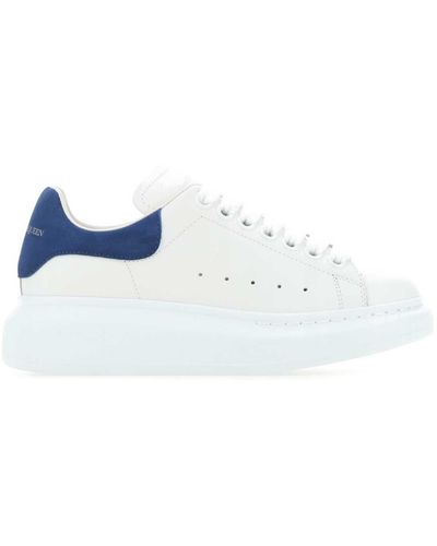 Alexander McQueen Leather Trainers With Suede Heel - White