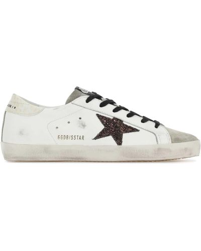 Golden Goose Leather Superstar Classic Trainers - White