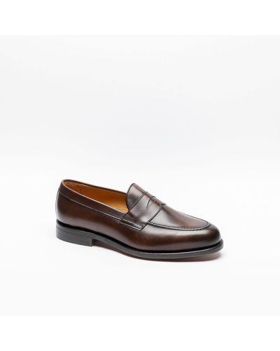 BERWICK  1707 Polished Leather Loafer - Brown