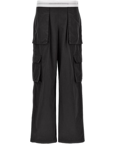 Alexander Wang 'Mid Rise Cargo Rave' Trousers - Black