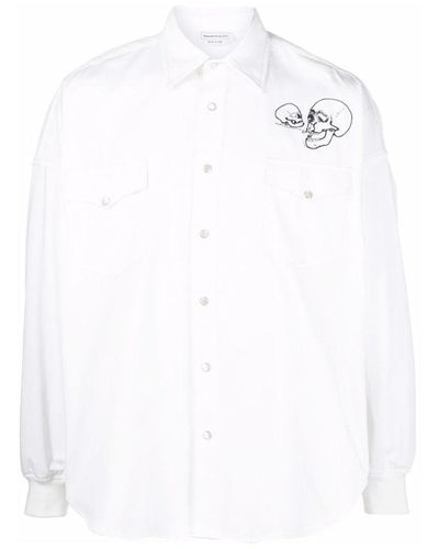Alexander McQueen Skull-embroidered Shirt - White