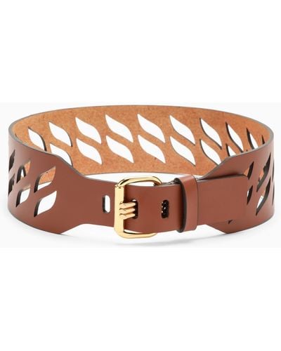 Etro Perforated Leather Belt - Brown