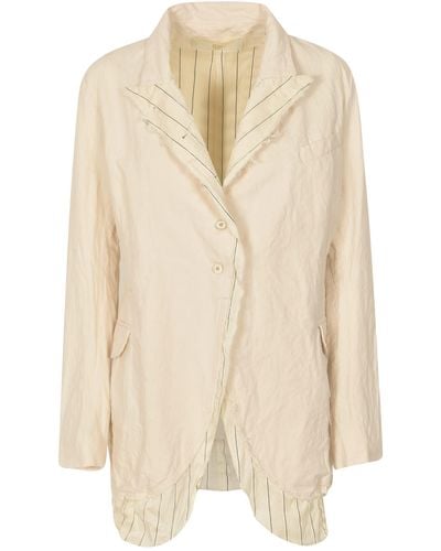 Marc Le Bihan Two-Button Fringed Jacket - Natural