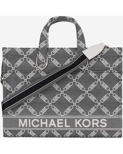 Michael Kors Gigi Bag Large Cotton Canvas - Metallic