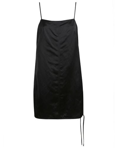 Calvin Klein Viscose Linen Mini Slip Dress - Black