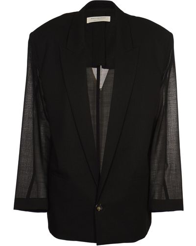 Philosophy Di Lorenzo Serafini Lace Panelled Single-Buttoned Blazer - Black