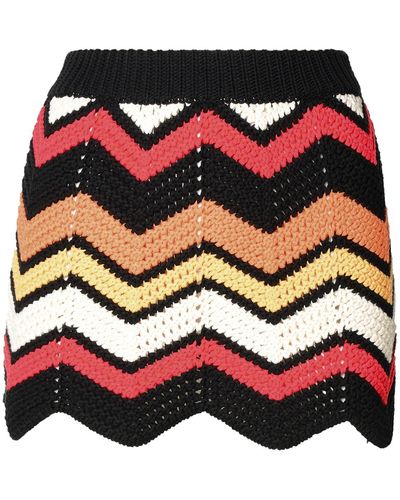 Alanui Multicolour Cotton Blend Miniskirt - Black