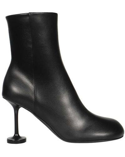Balenciaga Leather Ankle Boots - Black
