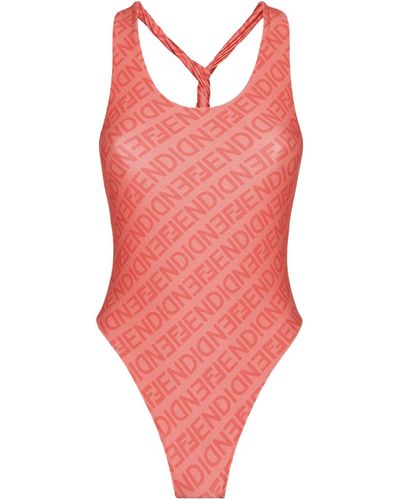 Shop Fendi Fendi Roma Reversible One-Piece Swimsuit