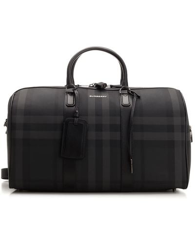 Burberry Black/grey Boston Duffel Bag