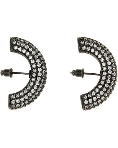 Panconesi Half Moon Crystal Hoops Earrings - Metallic