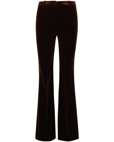 Etro Flare Pants In Brown Velvet - Black