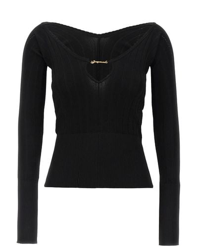 Jacquemus Le Haut Pralu Sweater, Cardigans - Black