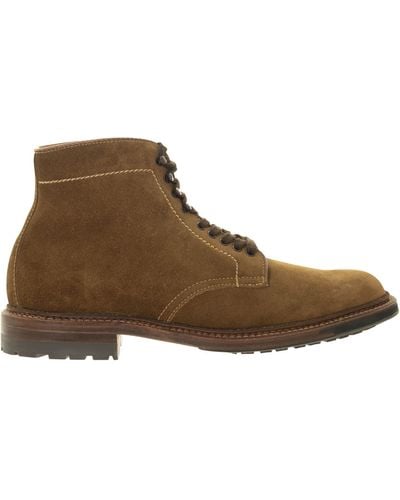 Alden Simple Pointed Suede Boot - Brown