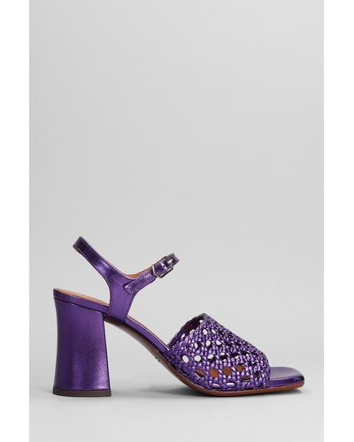 Chie Mihara Pausa Sandals In Viola Leather - Purple