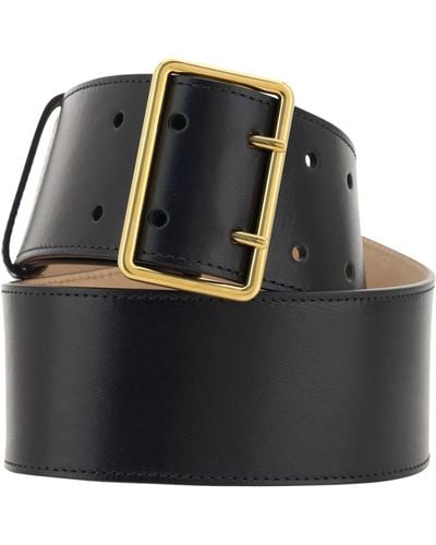 Alexander McQueen Military Square-buckle Leather Belt - Black