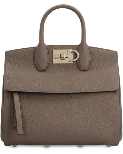 Ferragamo Studio Leather Handbag - Brown