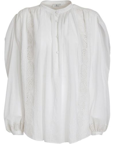 Etro Woman Blouse With Lace Inserts - White