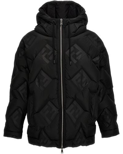 Fendi Ff Down Jacket Casual Jackets, Parka - Black