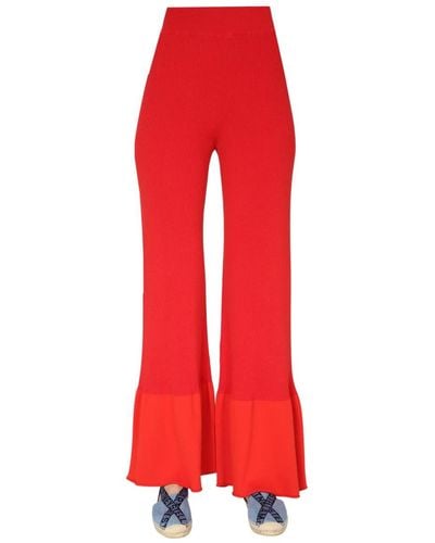 Stella McCartney Tella Mccartney Ribbed Knit Pants - Red