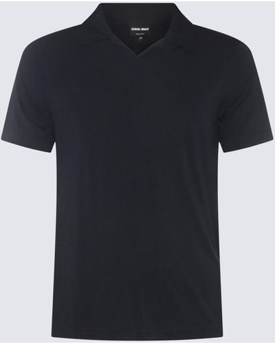 Giorgio Armani Viscose Polo Shirt - Black