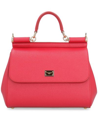 Dolce & Gabbana Sicily Leather Handbag - Red