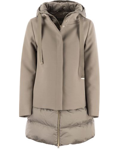 Herno A-shape Down Jacket With Hood - Natural