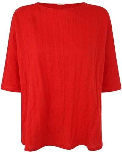 Apuntob 3/4 Sleeves Boat T-Shirt - Red