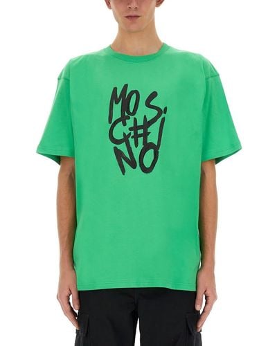 Moschino T-Shirt With Logo - Green