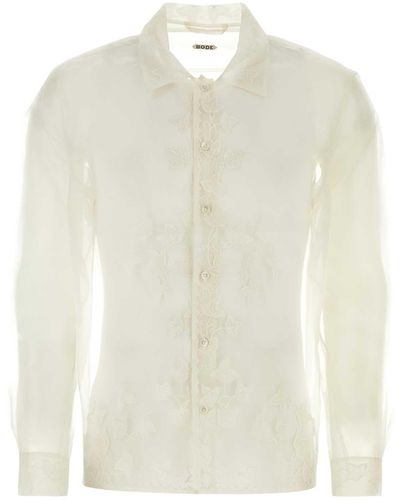 Bode Ivory Silk Shirt - White