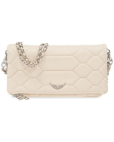 Zadig & Voltaire Rock Xl Quilted Clutch Bag - White