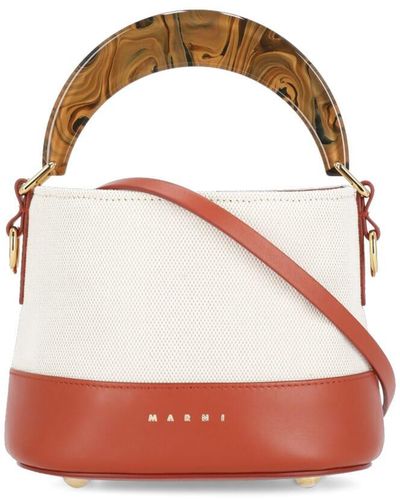 Marni Logoed Bucket Bag - Pink