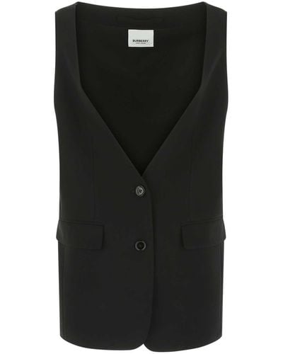 Burberry Silk Oversize Vest - Black