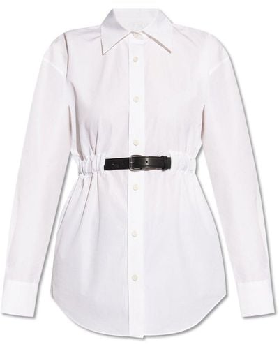 Alexander Wang Shirt With Leather Belt, - White