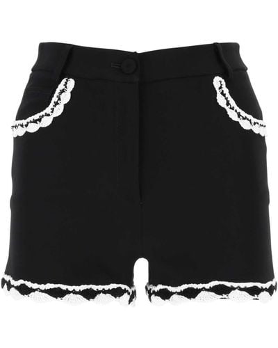 Moschino Stretch Crepe Shorts - Black