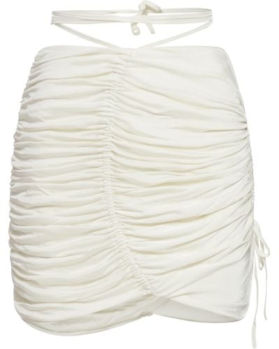 ANDREADAMO Draped Jersey Mini Skirt With Cut-Out An - White