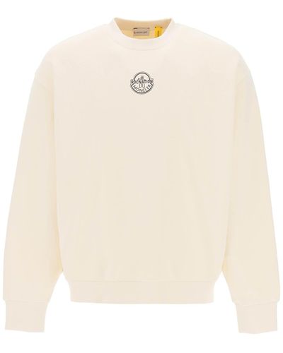 Moncler Genius Crew-Neck Sweatshirt With Logo Print - White