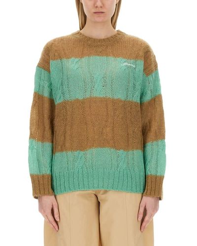 Ganni Cable-Knit Jumper - Green