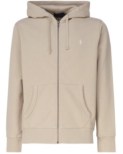 Ralph Lauren Sweatshirt With Polo-Pony Embroidery - Natural